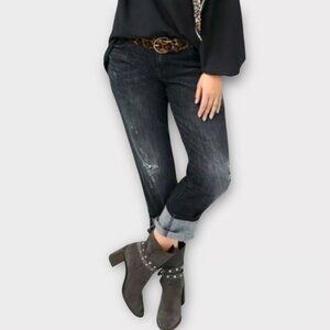 Cabi Slim Boyfriend Jeans Shadow Wash Black Distress Size 8 ✨50% Off Bundles 3+